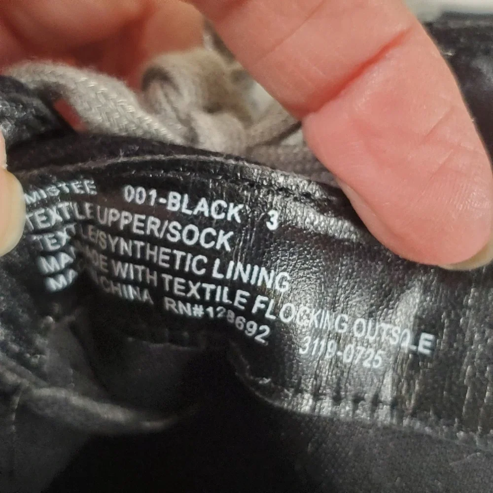 Steve Madden Mistee Kids Shoes Sz 3 Black Side Zip Platform Lace Up Sneakers